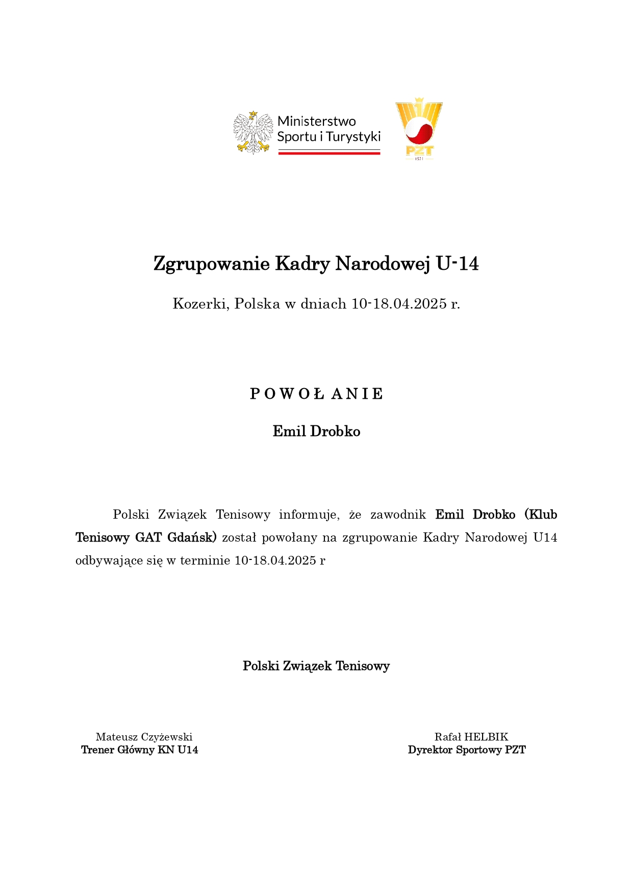 EMIL DROBKO POWOŁANIE PZT page 0001