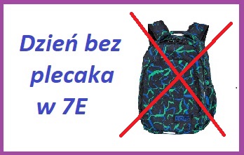 obrazek przedstawia przekreślony plecak i napis dzień bez plecaka