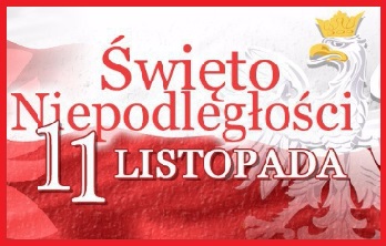 obrazek przedstawia napis 11 listopada Święto Niepodległości i orła białego na tle flagi biało-czerwonej