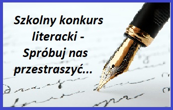 obrazek przedstawia zapisaną kartkę z piórem i tekstem z nazwą konkursu